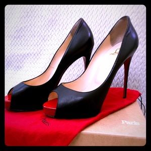 Authentic Christian Louboutin peep toe stilettos